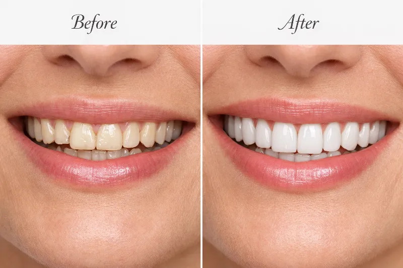 Hollywood smile öncesi ve sonrası